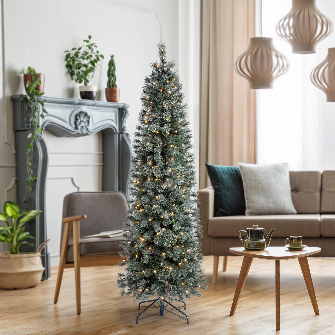 7ft. Pre-Lit Stella Pine Artificial Christmas Tree, Warm White LED Lights by Ashland®